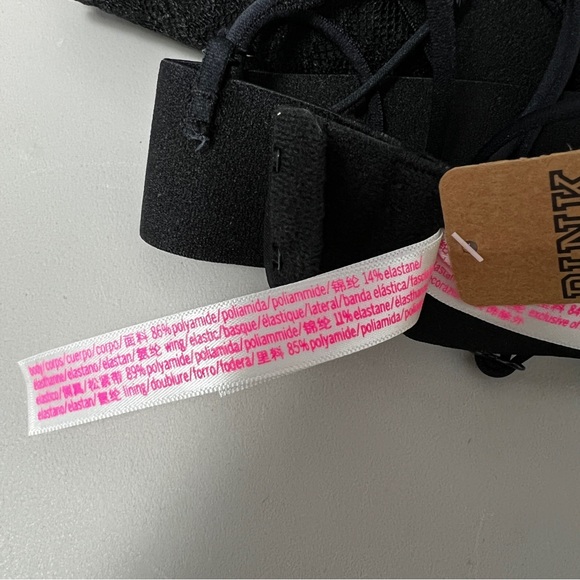 Victoria’s Secret Black Lace Halter Strap Bra New With Tags Size Medium - Picture 6 of 8